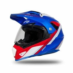 New 👍 Crosstourer Ufo Aries 2206 Helmet Blue Red White 😀