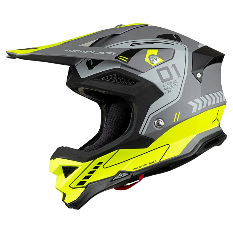 Best Sale ⭐ Fiber Ufo Diamond Helmet Grey Yellow Fluo 👏 1 Best Sale ⭐ Fiber Ufo Diamond Helmet Grey Yellow Fluo 👏